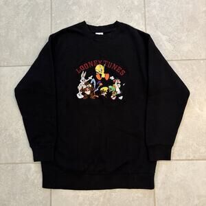 Vintage 90s Looney Tunes Characters Embroidered Crewneck Sweatshirt Size Small